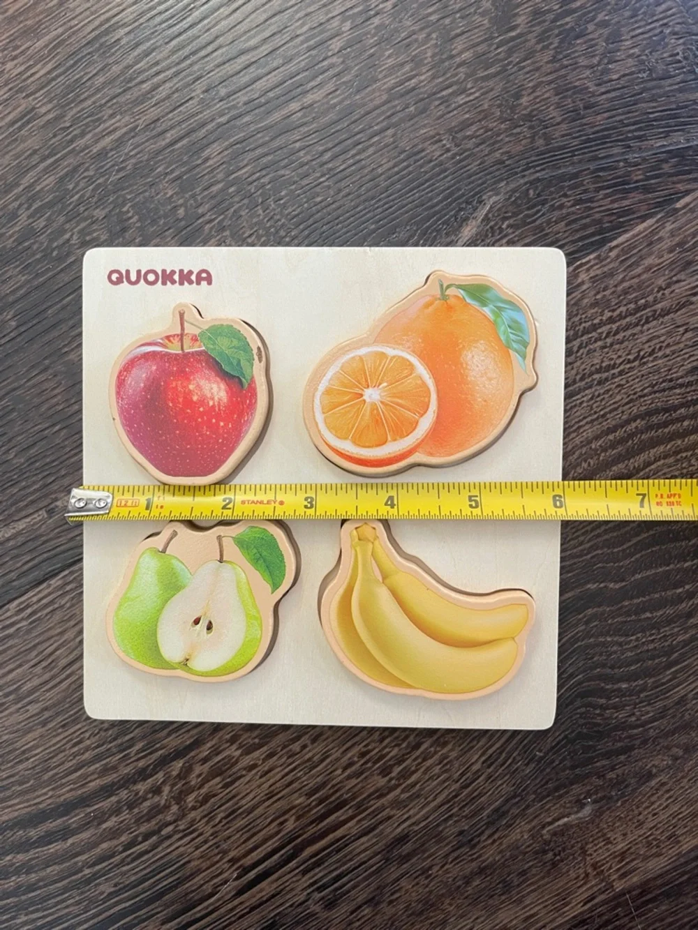 Quokka 6 Wooden Kids Puzzle Set - Colorful Animals, Fruits & Shapes